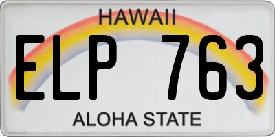 HI license plate ELP763