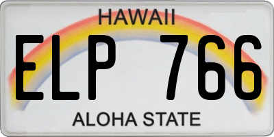 HI license plate ELP766