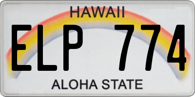 HI license plate ELP774