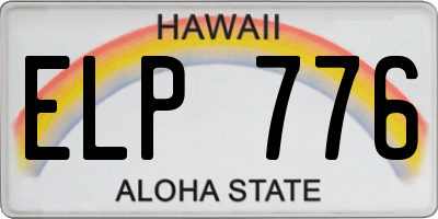 HI license plate ELP776
