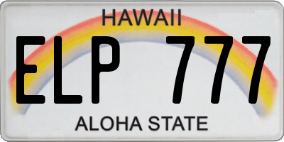 HI license plate ELP777