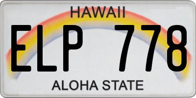 HI license plate ELP778