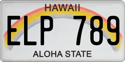 HI license plate ELP789