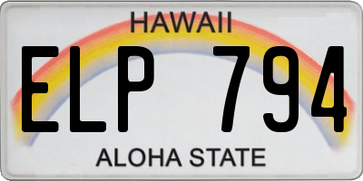 HI license plate ELP794