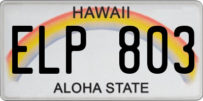 HI license plate ELP803