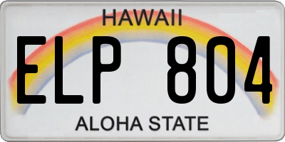 HI license plate ELP804