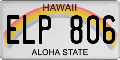 HI license plate ELP806