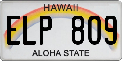 HI license plate ELP809