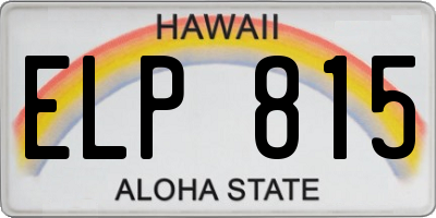 HI license plate ELP815