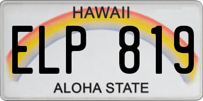 HI license plate ELP819