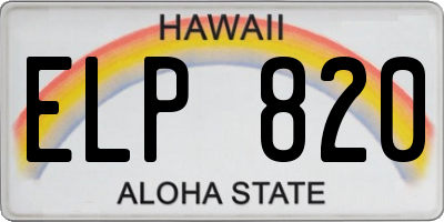 HI license plate ELP820