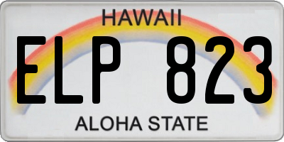 HI license plate ELP823