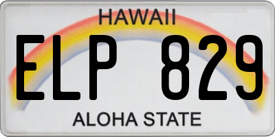 HI license plate ELP829