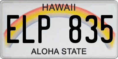 HI license plate ELP835