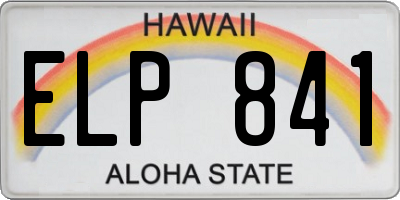 HI license plate ELP841