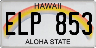 HI license plate ELP853