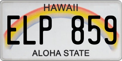 HI license plate ELP859