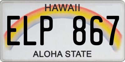 HI license plate ELP867