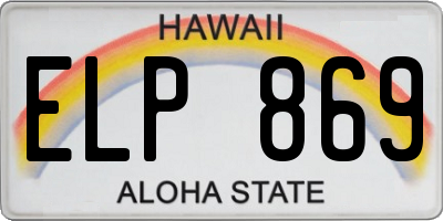HI license plate ELP869