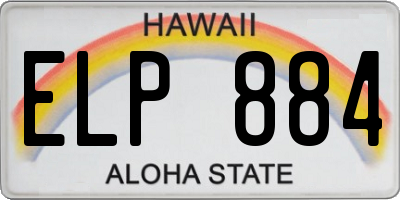 HI license plate ELP884