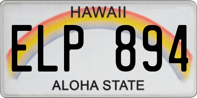 HI license plate ELP894