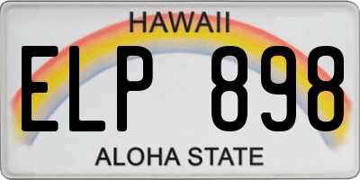 HI license plate ELP898