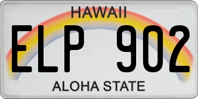 HI license plate ELP902