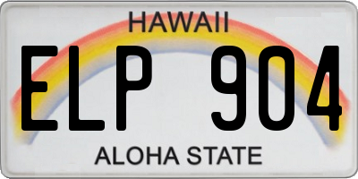 HI license plate ELP904