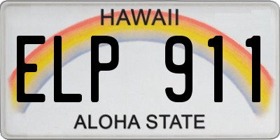HI license plate ELP911