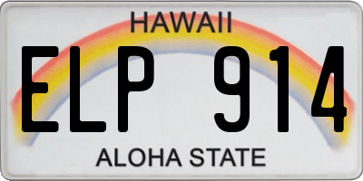 HI license plate ELP914