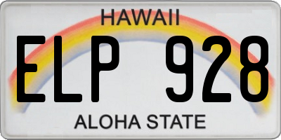 HI license plate ELP928