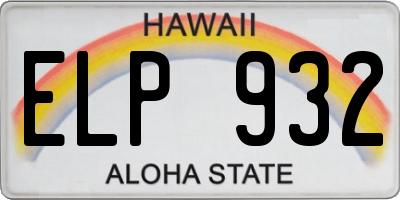 HI license plate ELP932