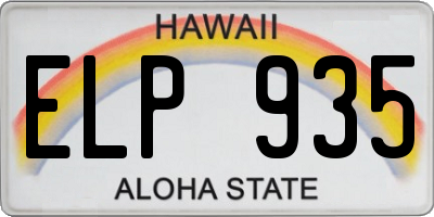 HI license plate ELP935