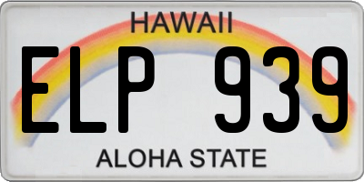 HI license plate ELP939