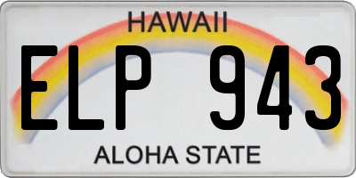 HI license plate ELP943