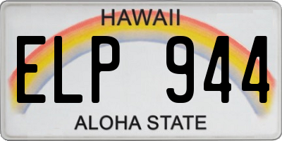 HI license plate ELP944