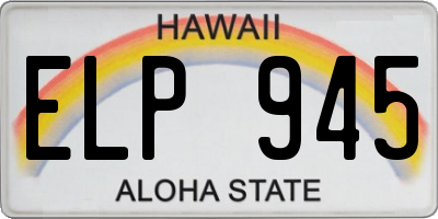HI license plate ELP945