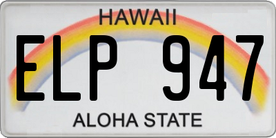 HI license plate ELP947