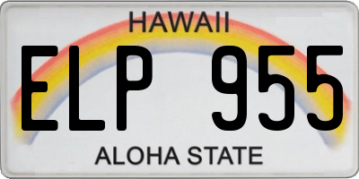HI license plate ELP955