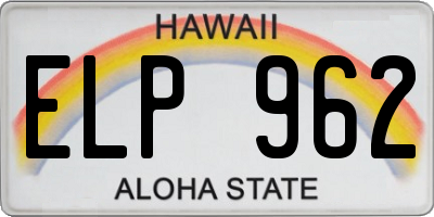 HI license plate ELP962