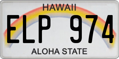 HI license plate ELP974