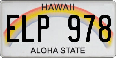 HI license plate ELP978