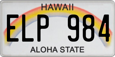 HI license plate ELP984