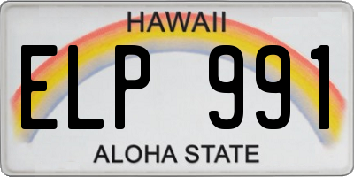 HI license plate ELP991