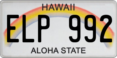 HI license plate ELP992