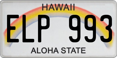HI license plate ELP993