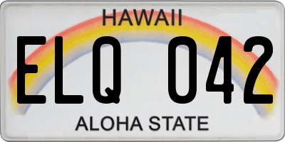 HI license plate ELQ042