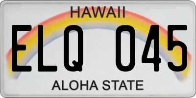 HI license plate ELQ045