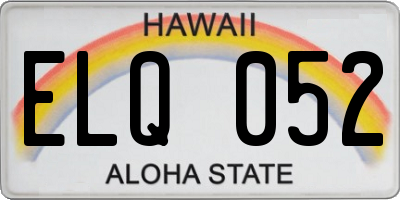 HI license plate ELQ052