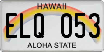 HI license plate ELQ053